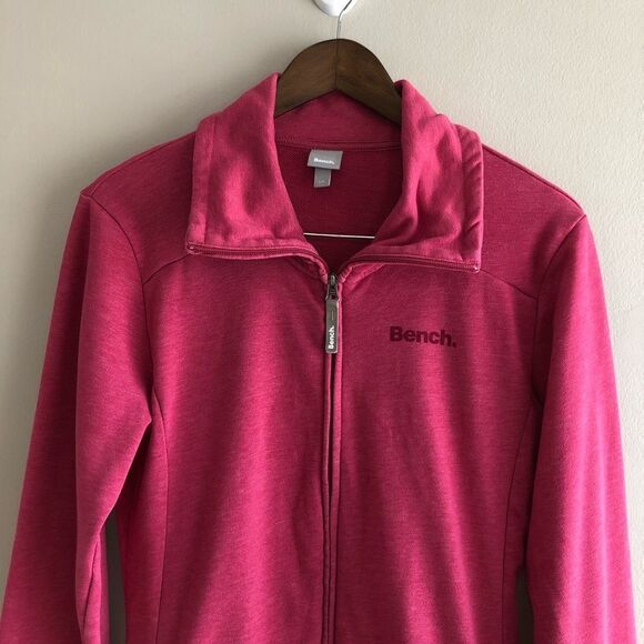 Bench Comfy Soft Long Sleeve Athleisure Zip Up Sweater Jacket Top Pink - Picture 4 of 14